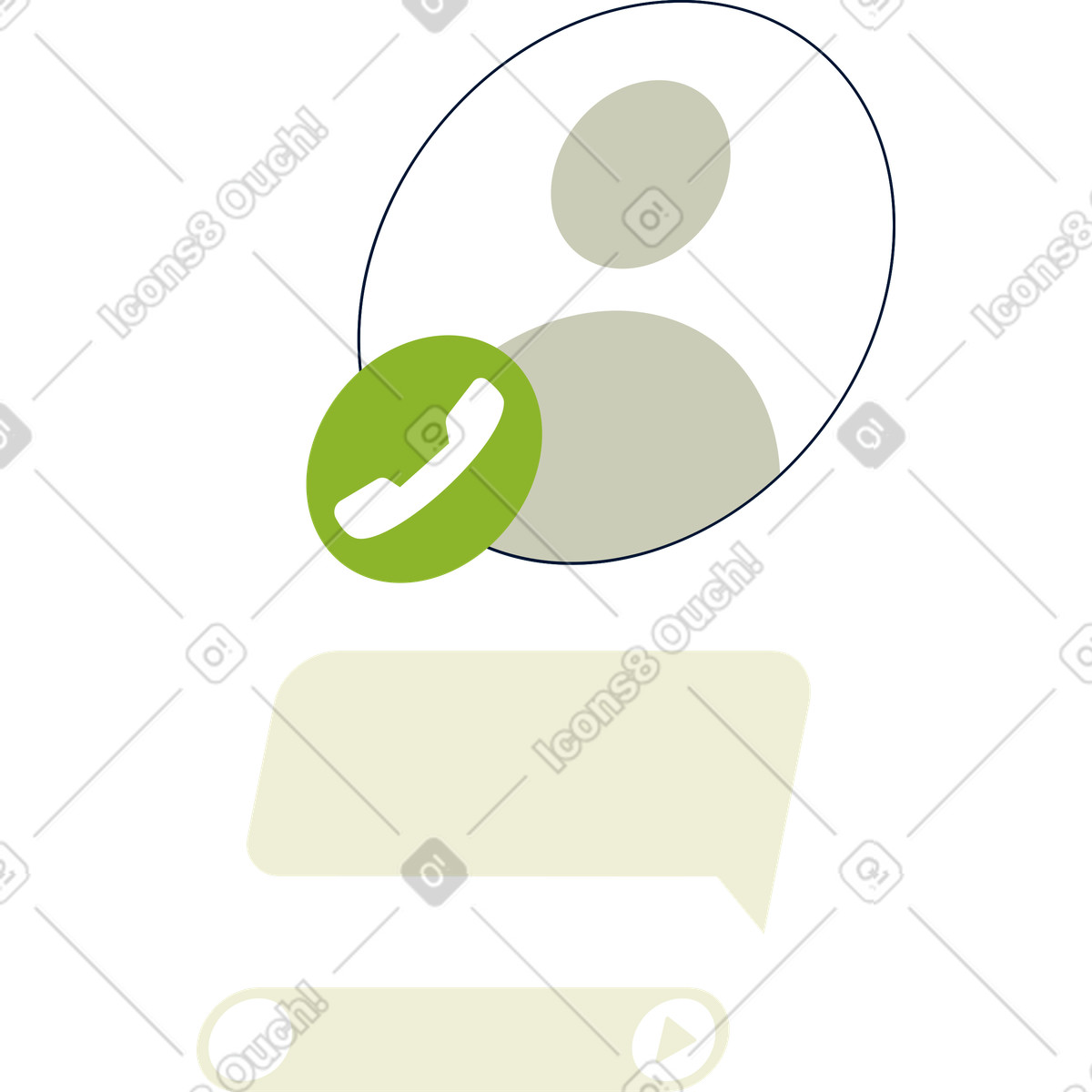 Chat interface illustration in PNG, SVG