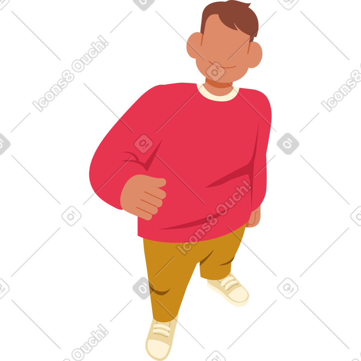 Man smiling and looking up illustration in Catchy style download in PNG, SVG