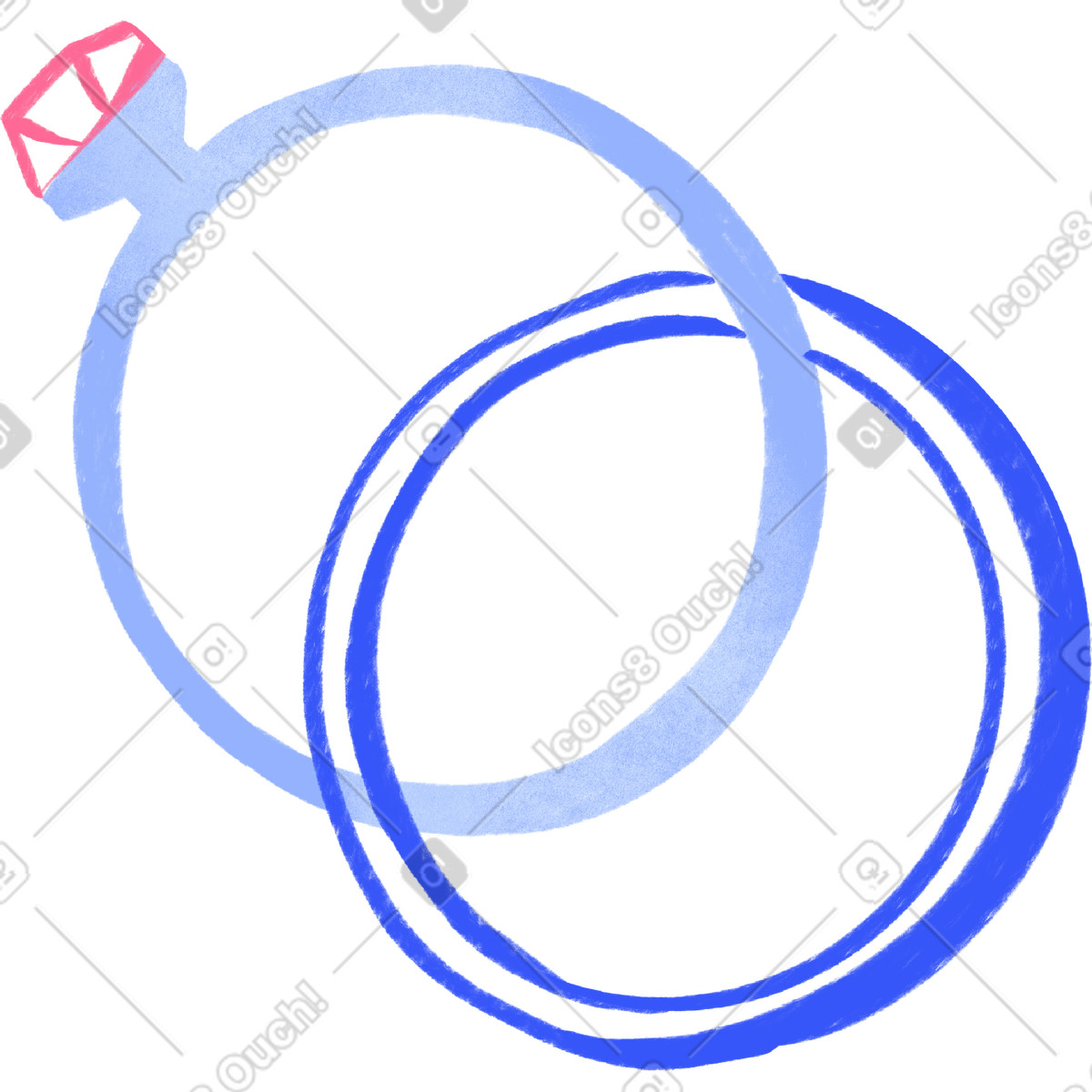 Ilustración Anillos de boda en estilo Quirky a descargar en PNG y SVG