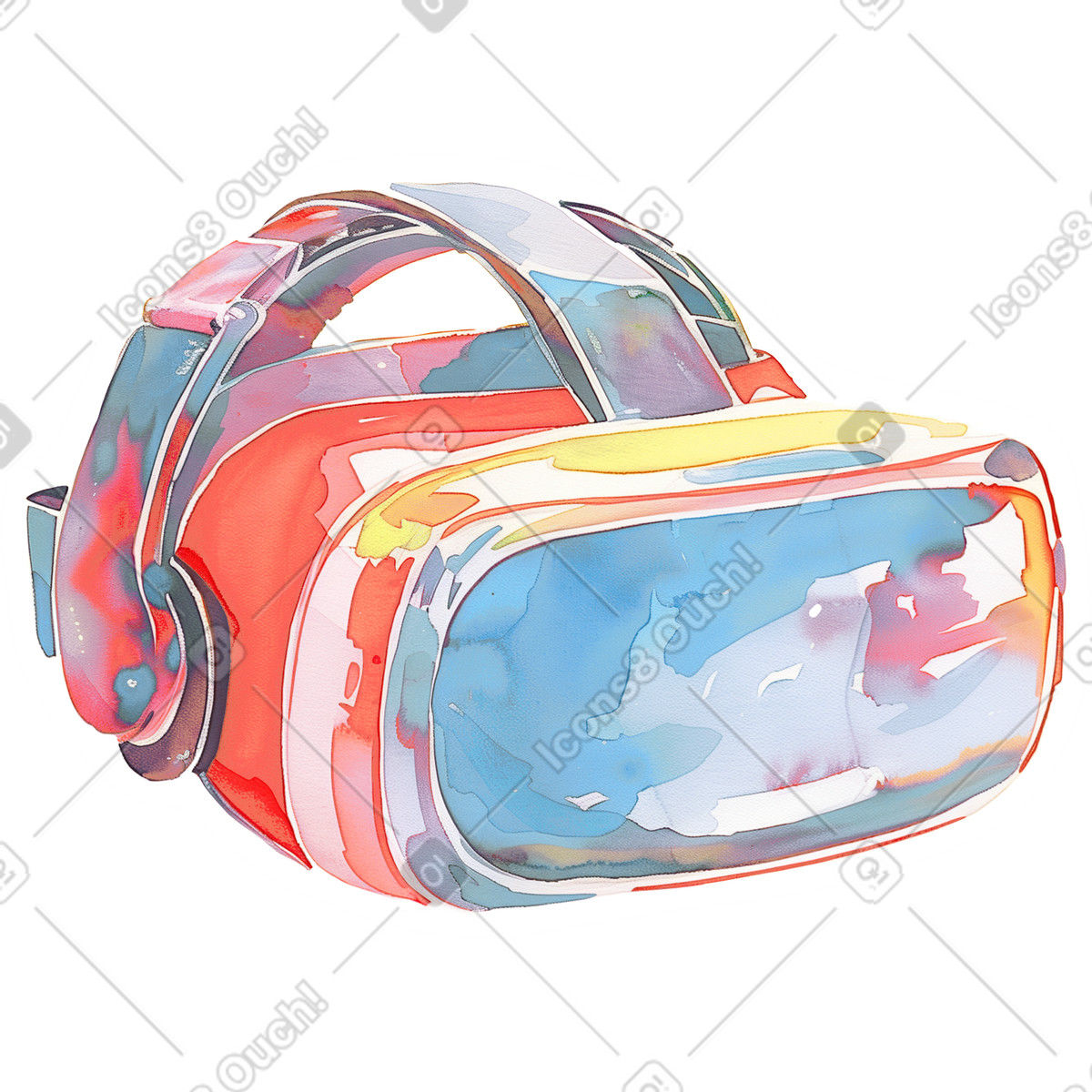 Ilustración Gafas de realidad virtual en estilo Watercolor a descargar en PNG y SVG