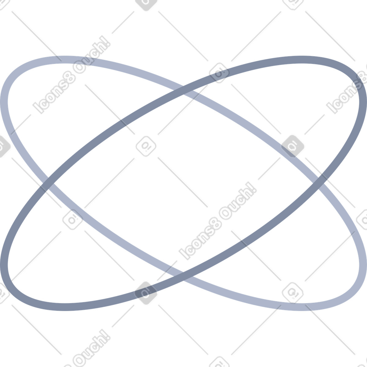 Abstract physics visualization of grey overlapping orbits illustration in System style download in PNG, SVG