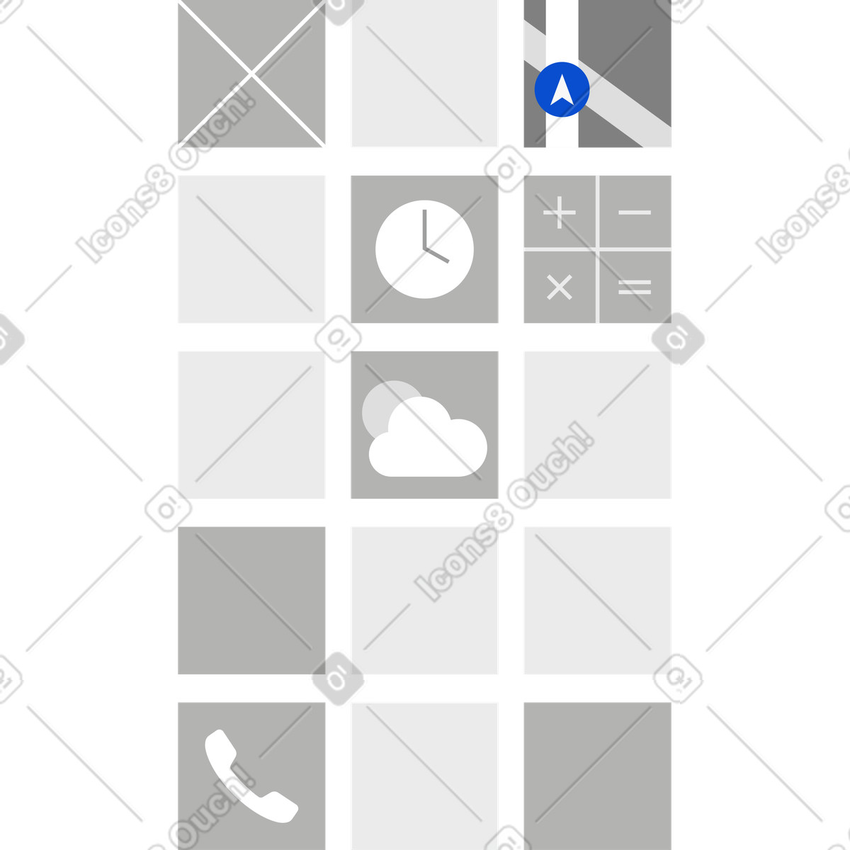 Illustration Interface téléphonique dans le style Tiny à télécharger aux formats PNG, SVG