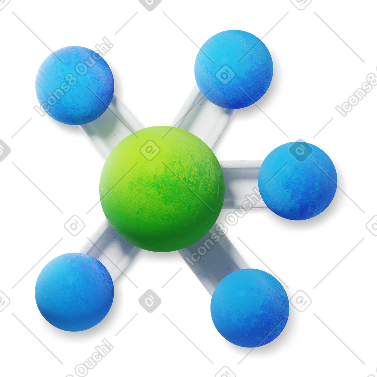 Mindmap illustration in 3D Microsoft Fluent style download in PNG, SVG