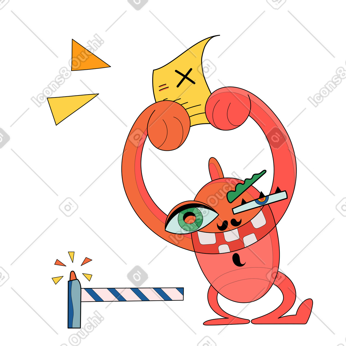 Nessun accesso illustrazione in stile Surr scarica in PNG, SVG