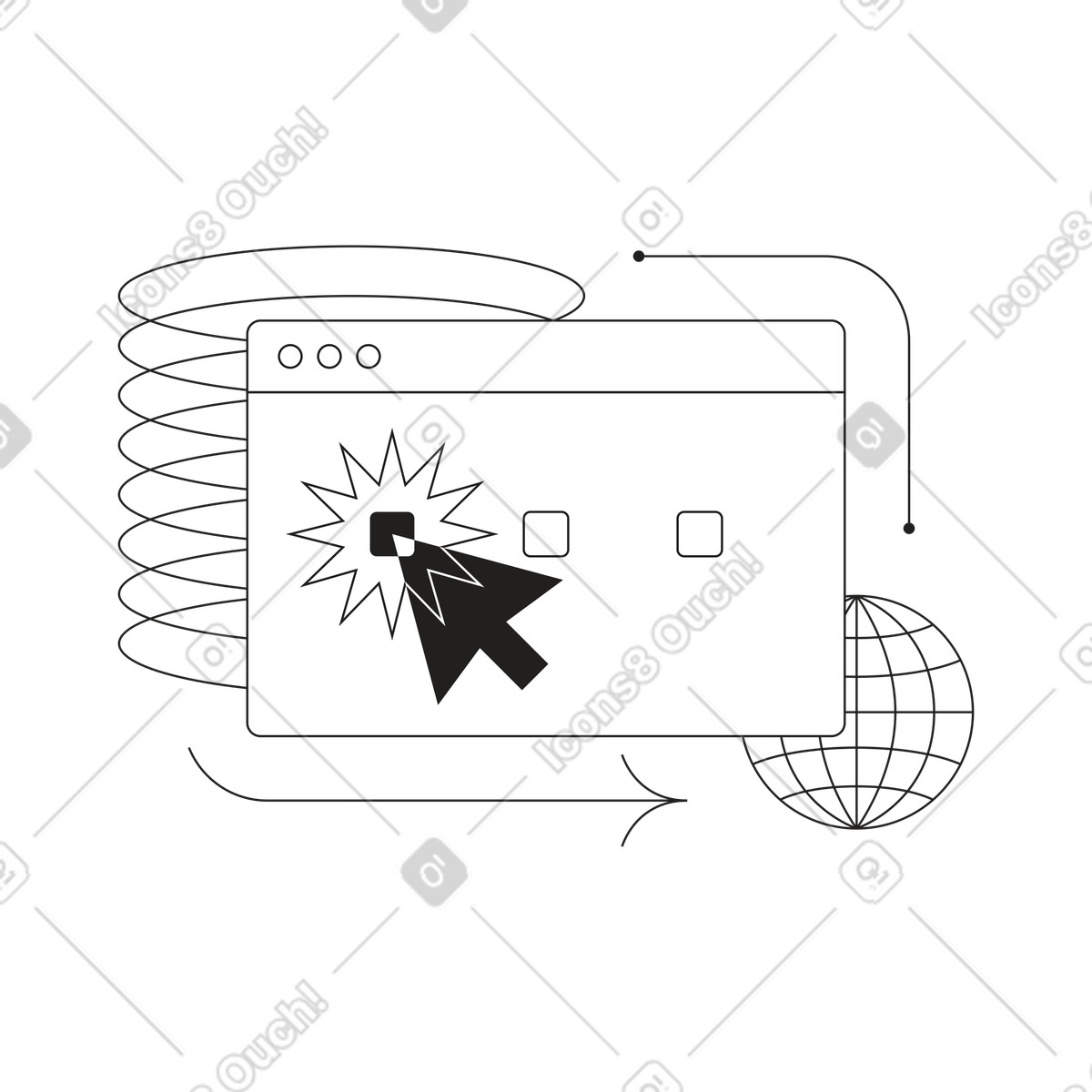 Selecting a value in the browser window illustration Tokyo style download PNG, SVG