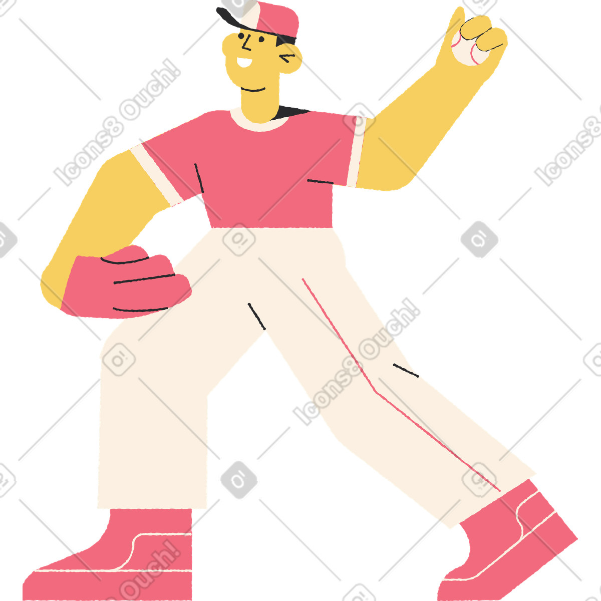 Ilustración Jugador base en estilo Pablo a descargar en PNG y SVG