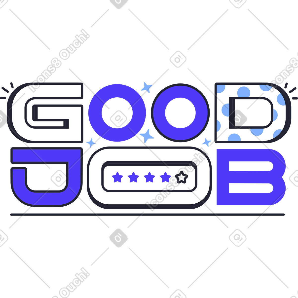 Ilustração de Bom trabalho em no estilo Pablita para baixar em PNG, SVG