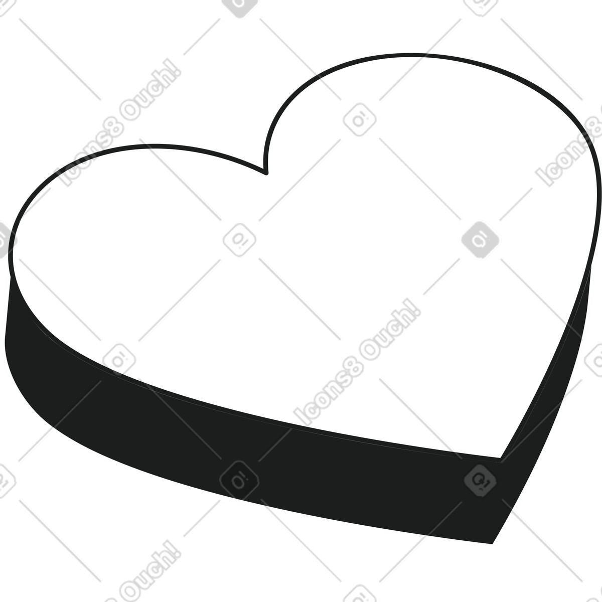 Herz-Illustration im Strict-Stil als Download in PNG, SVG