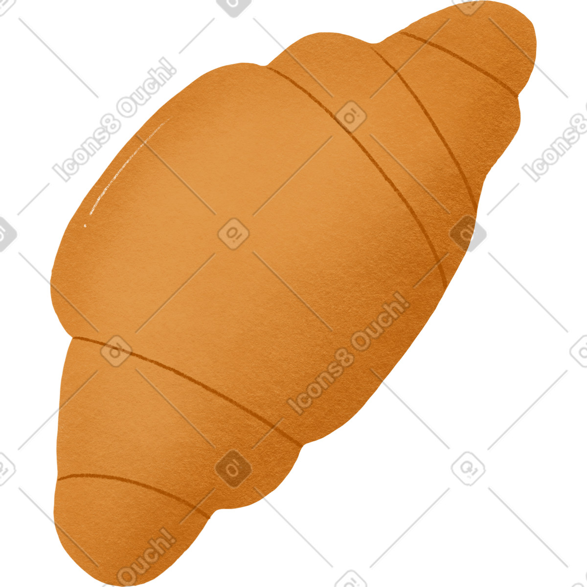 Croissant illustration in Woolly style download in PNG, SVG