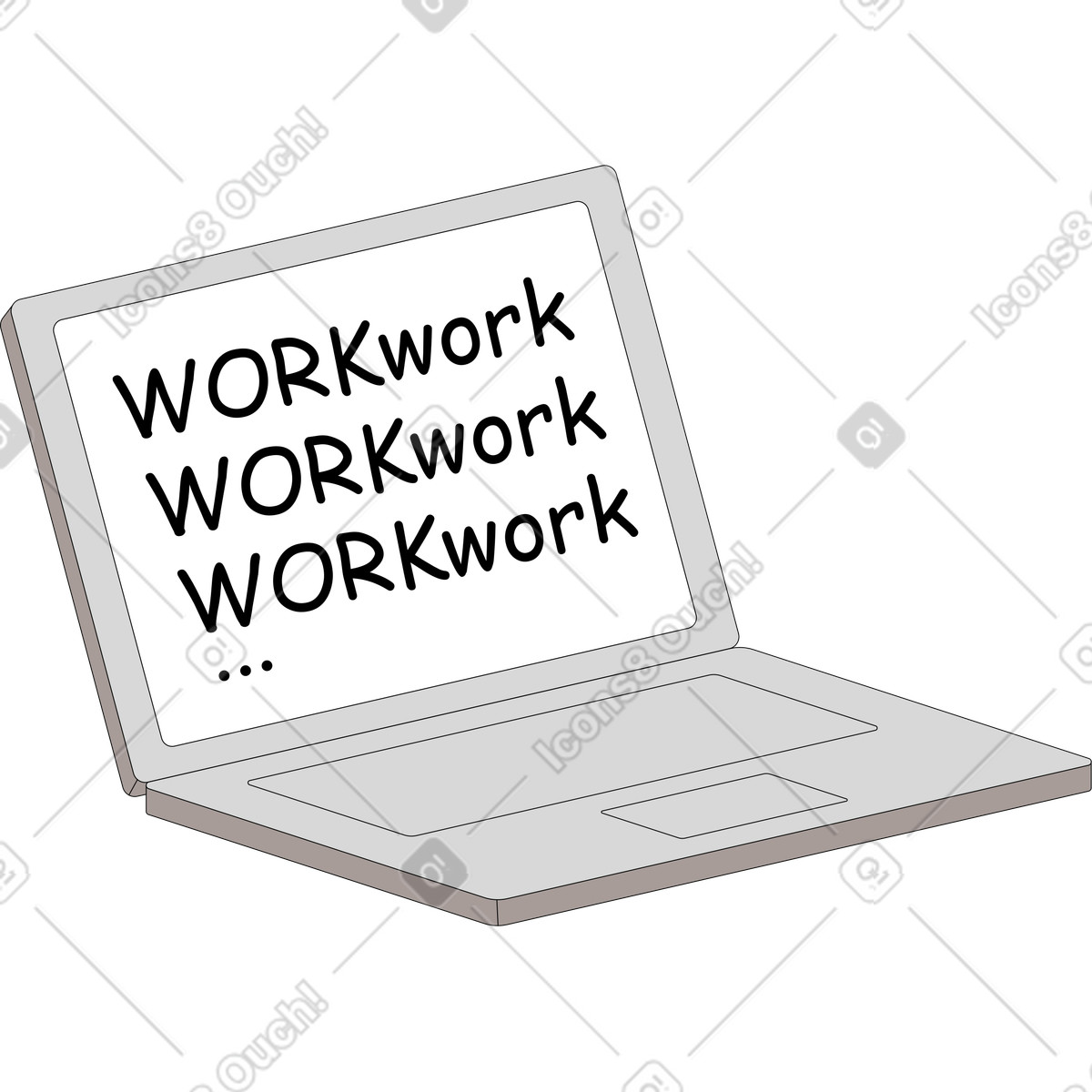 Ilustração de Computador portátil em no estilo Sitcom para baixar em PNG, SVG