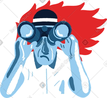 A man looking through a pair of binoculars PNG, SVG