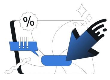 A digital interface with promotional elements - Midnight style illustration