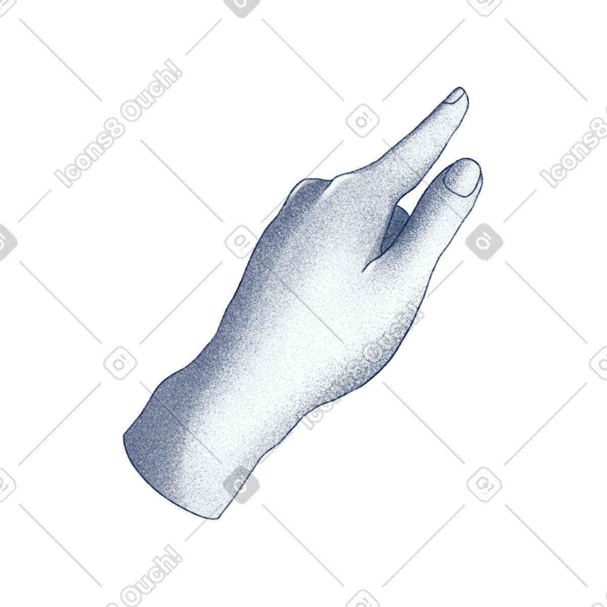Mano che indica qualcosa illustrazione in stile Haze scarica in PNG, SVG