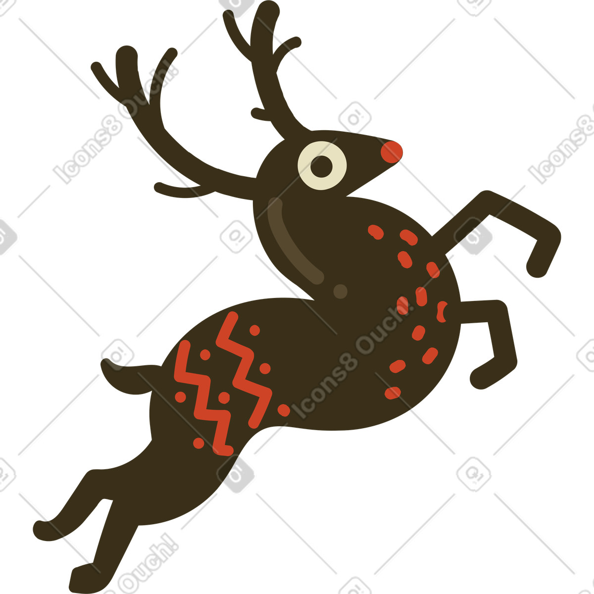 Ilustración Ciervo en estilo Arabica a descargar en PNG y SVG