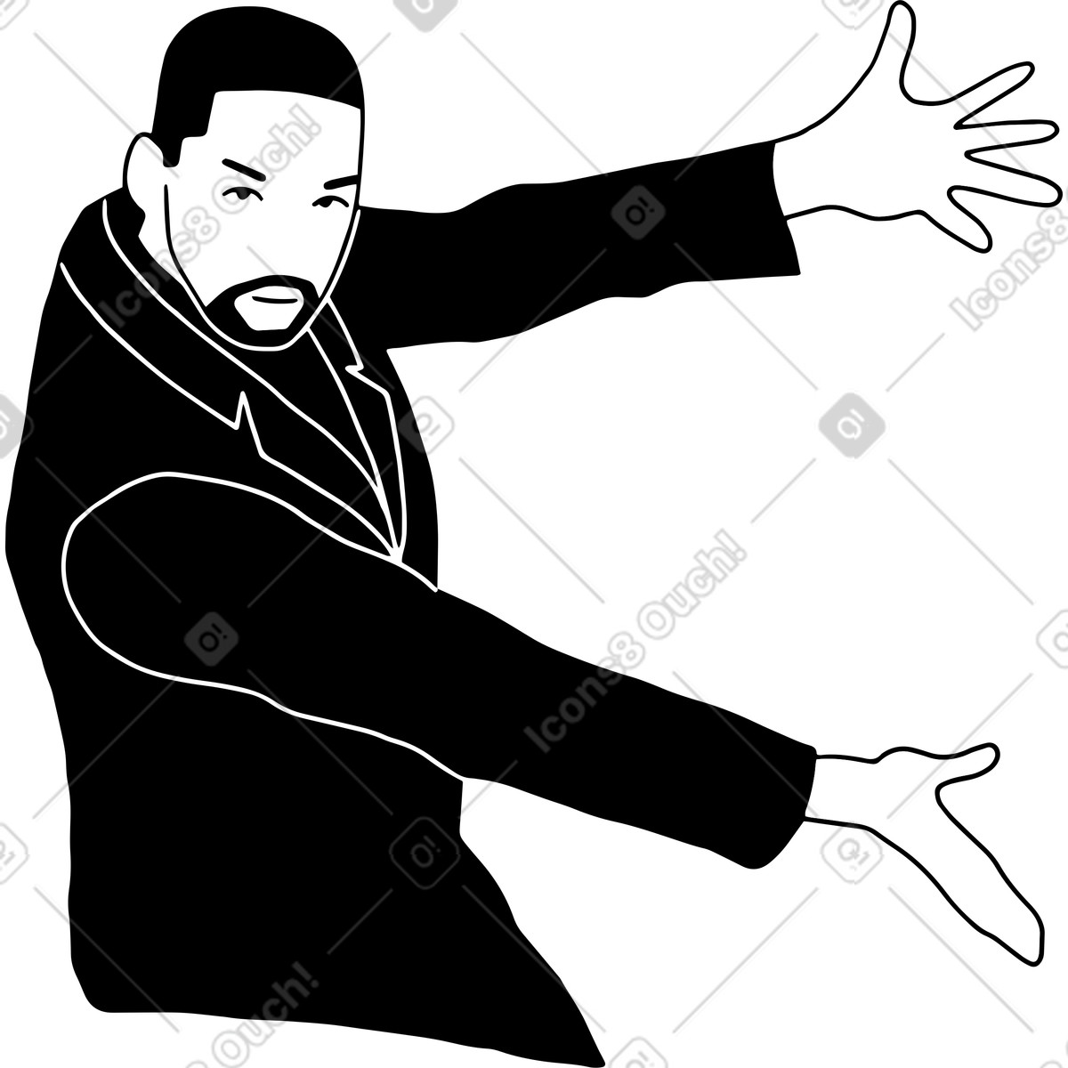 Junger mann hält einen vortrag über etwas-Illustration im Dudes-Stil als Download in PNG, SVG