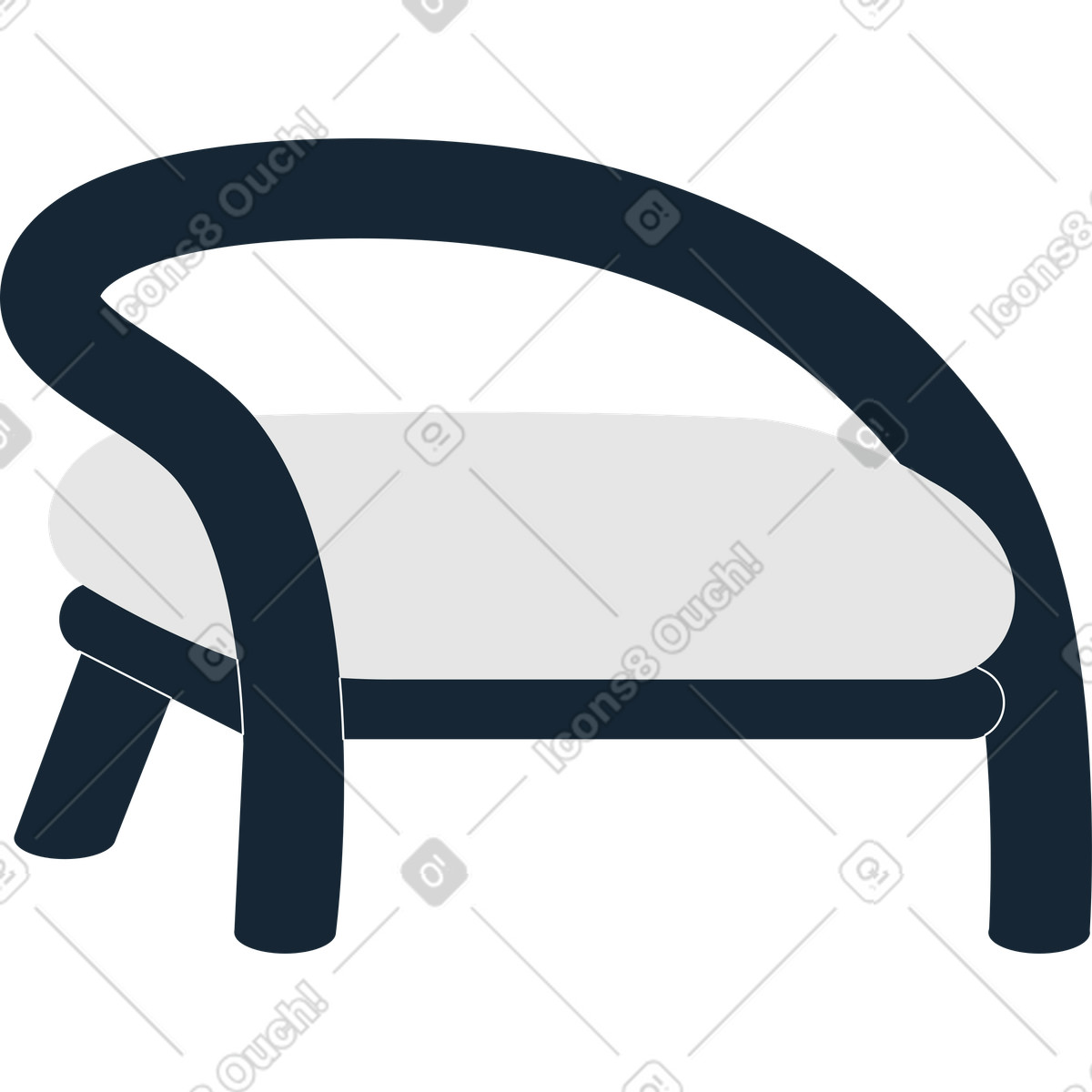 Sedia morbida illustrazione in stile Indigo scarica in PNG, SVG