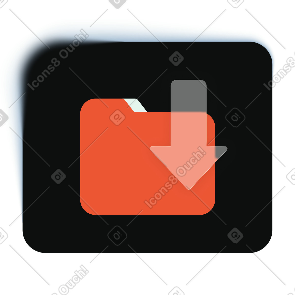 File folder download, Cloud storage, Data transfer illustration in Void style download in PNG, SVG