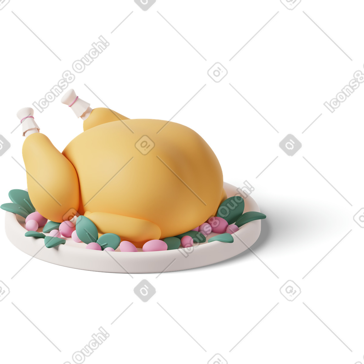 Ilustração de Turkey on a platter em no estilo 3D Casual life para baixar em PNG, SVG