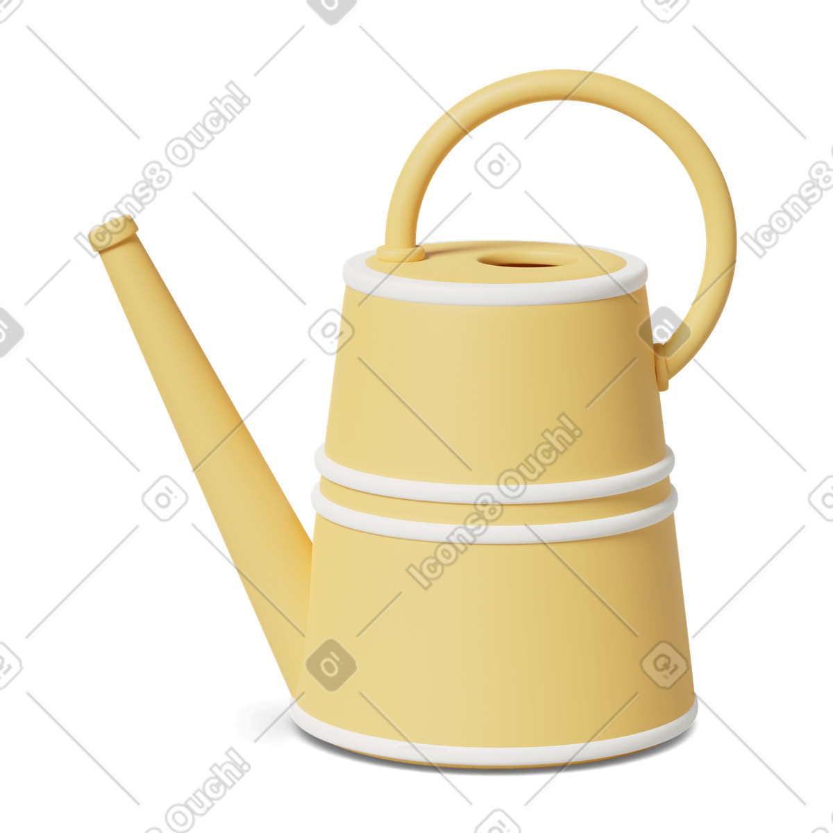 Ilustração de Yellow watering can em no estilo 3D Casual life para baixar em PNG, SVG