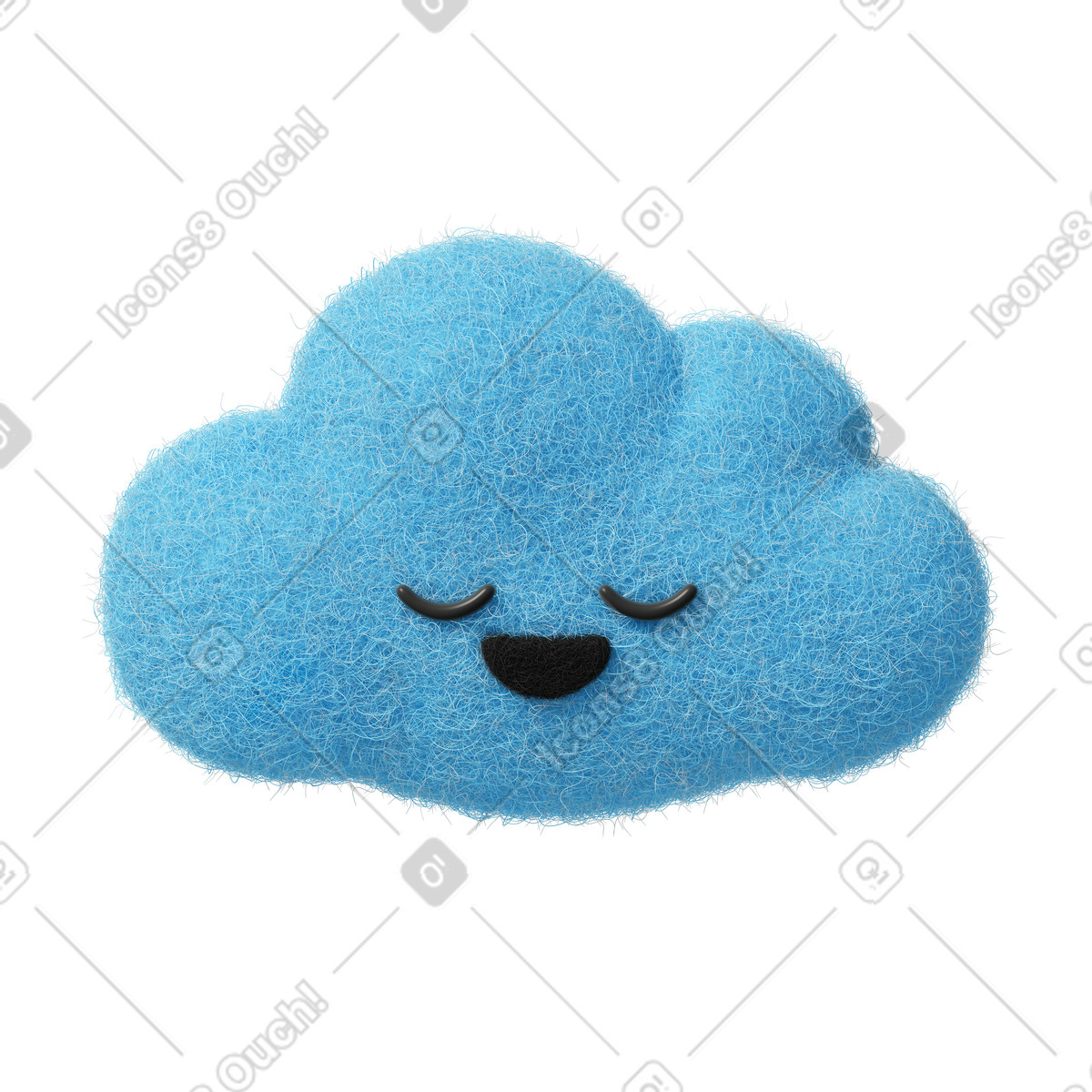 Illustration Cute cloud dans le style Fuzzy à télécharger aux formats PNG, SVG