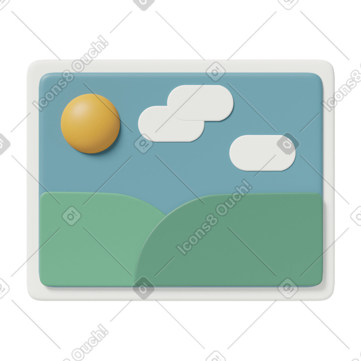 Cartolina solare illustrazione in stile 3D Casual life scarica in PNG, SVG