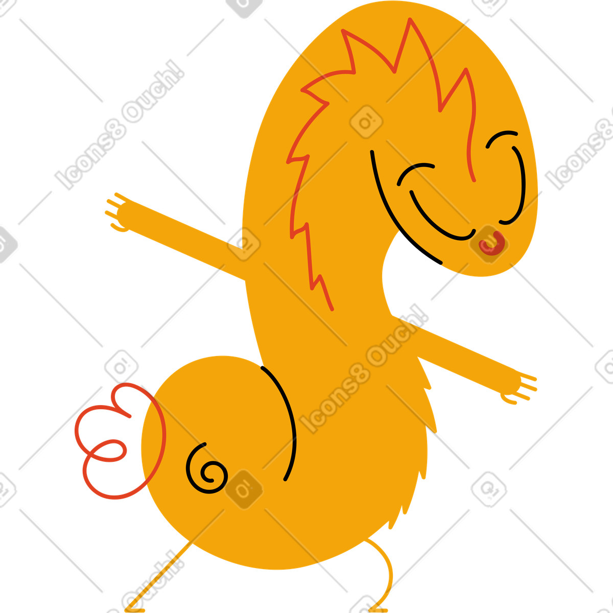 Gelber charakter macht yoga-Illustration im Jelly-Stil als Download in PNG, SVG