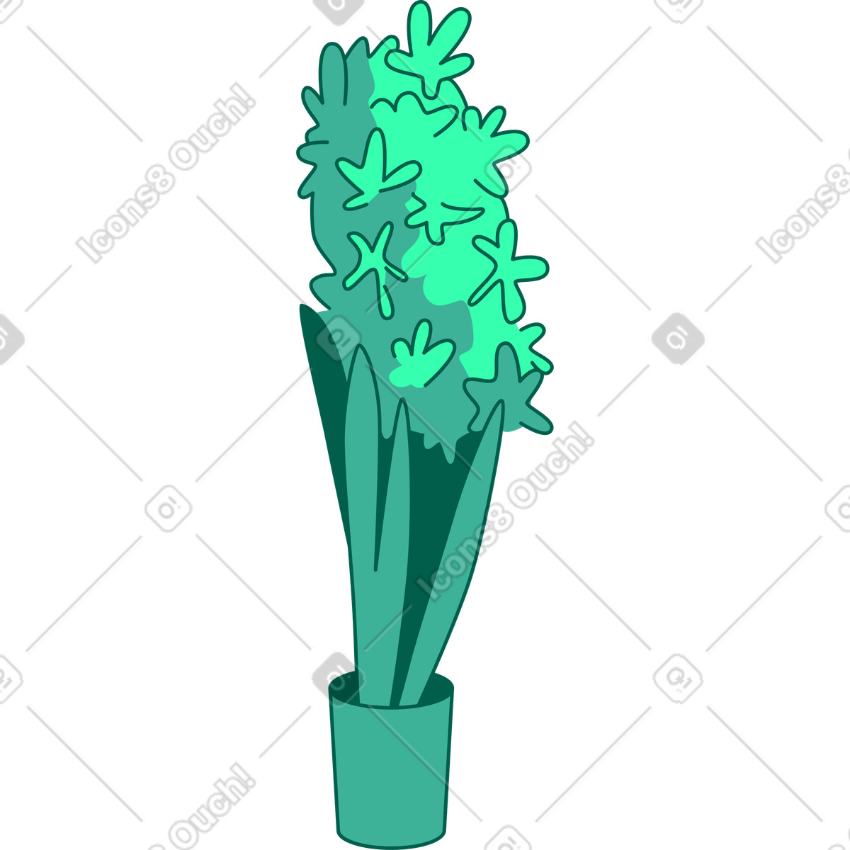 Hyacinth illustration in Storyline style download in PNG, SVG