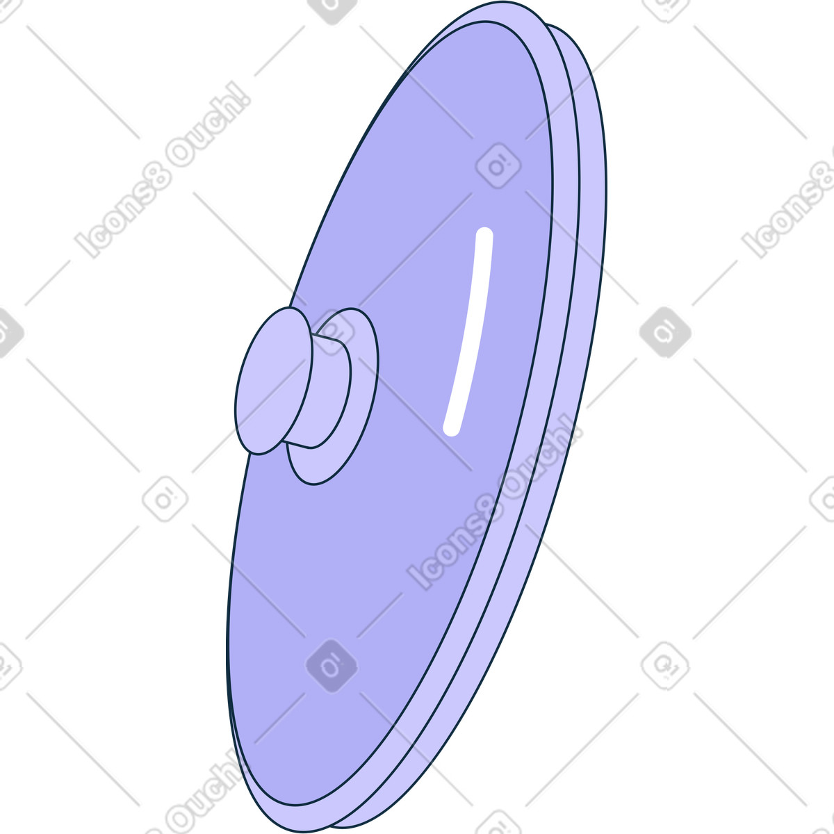 Pan lid illustration in Bubble gum style download in PNG, SVG
