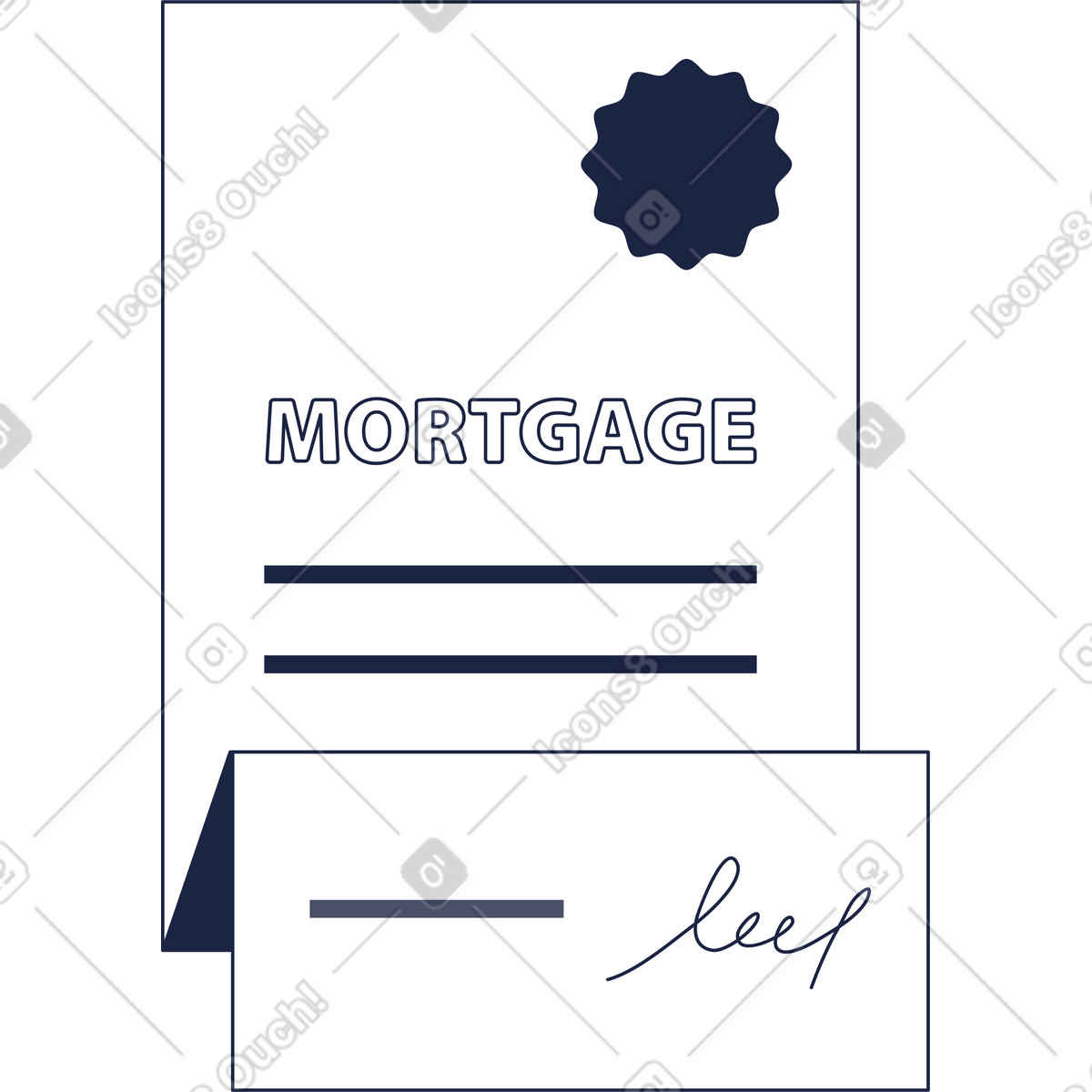 Ilustração de Contrato hipoteca em no estilo Urban Line para baixar em PNG, SVG