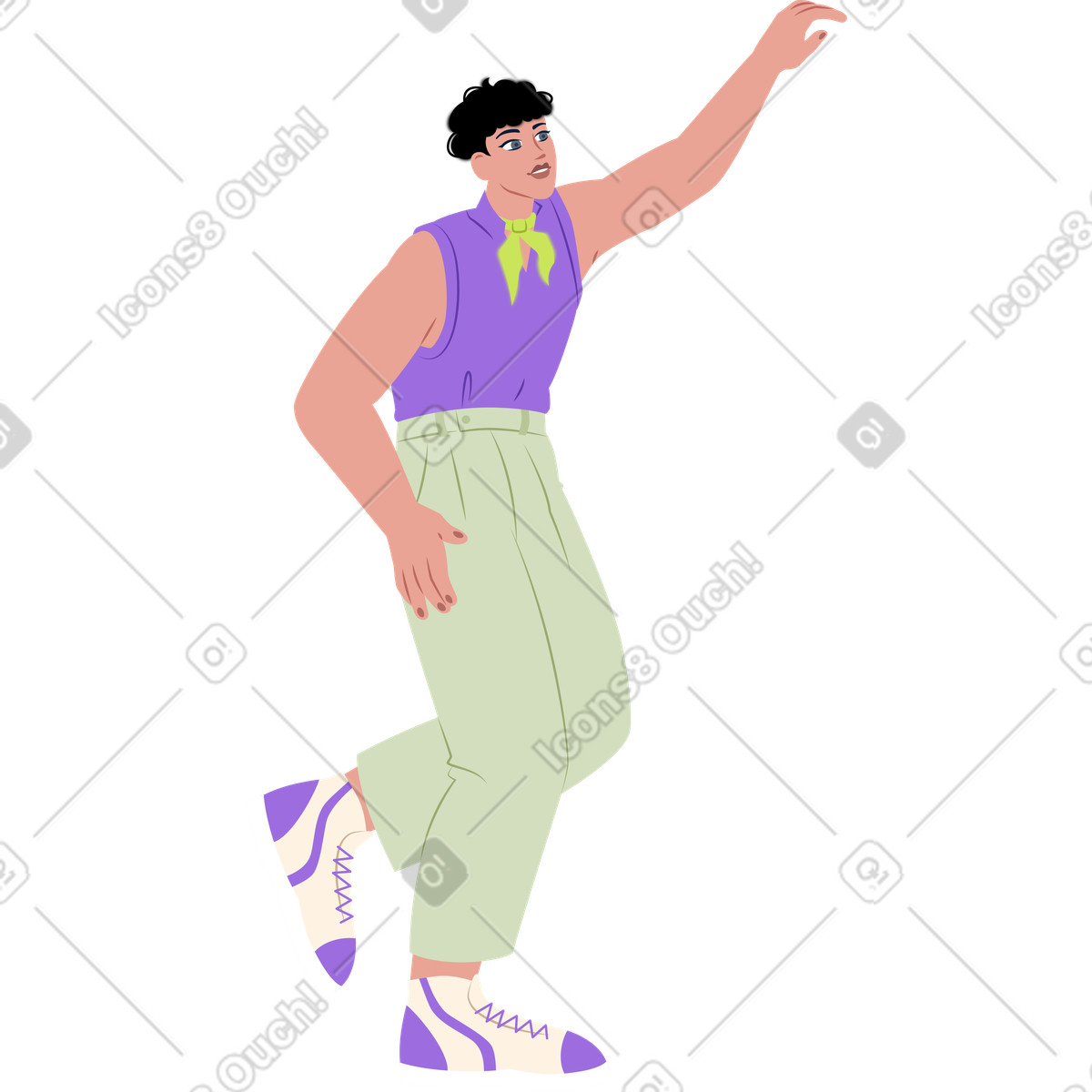 Everyday スタイルの 踊る若者 のイラストをPNG、SVG形式でダウンロード