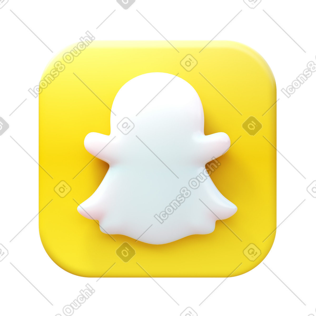 Ilustração de Snapchat em no estilo 3D Fluency para baixar em PNG, SVG