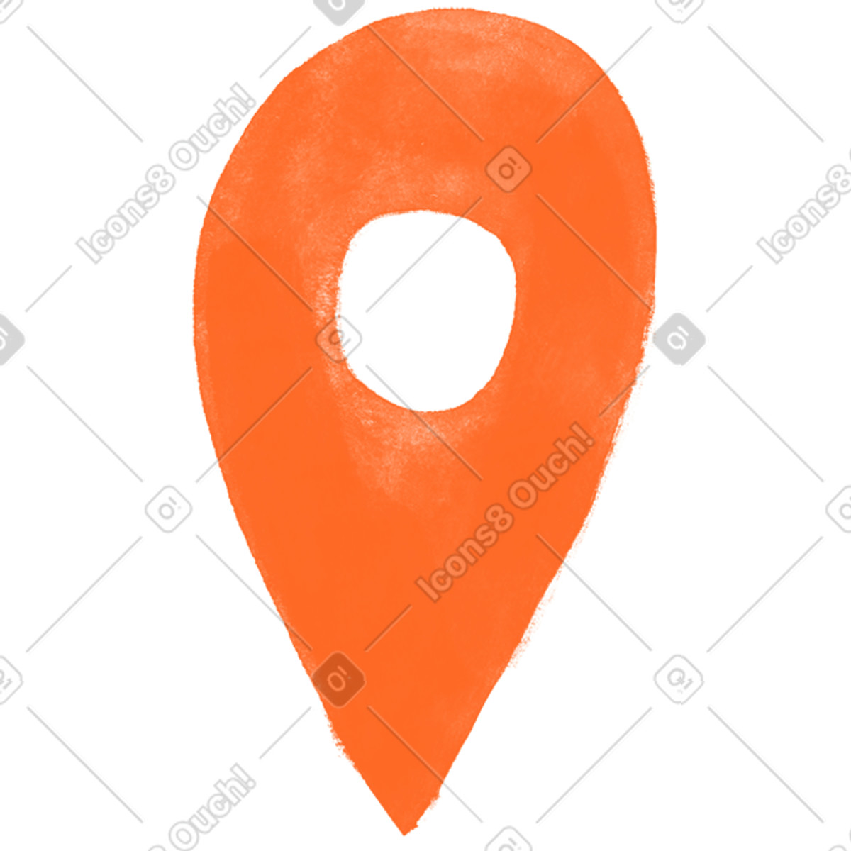 Illustration Orange gps sign dans le style Inky à télécharger aux formats PNG, SVG