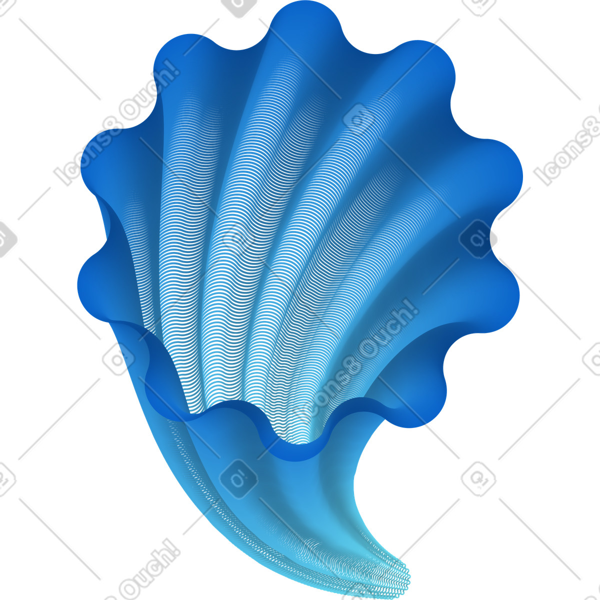 Blue shell illustration in Forms style download in PNG, SVG