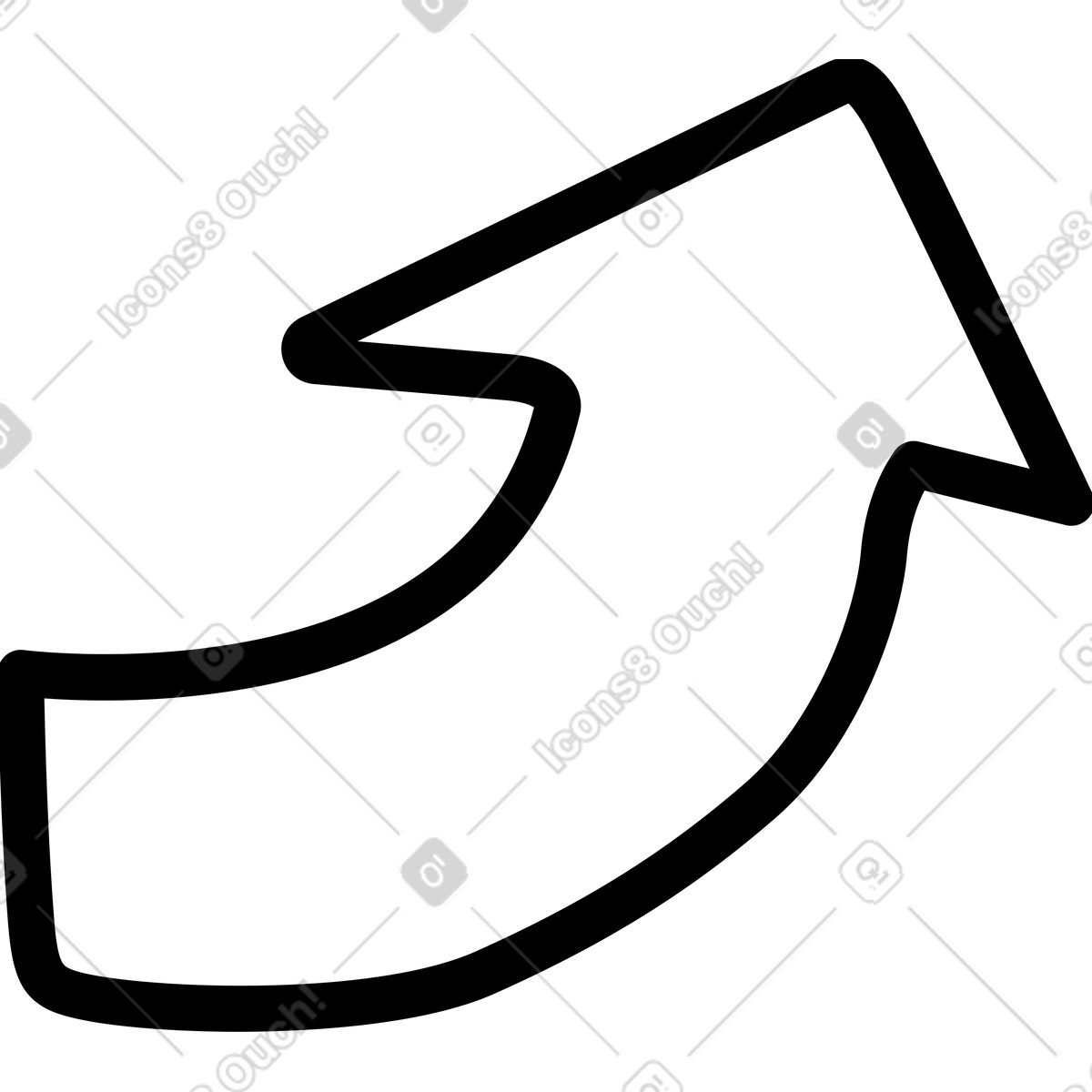 Illustration Flèche vers le haut épaisse dans style Twirl à télécharger aux formats PNG, SVG
