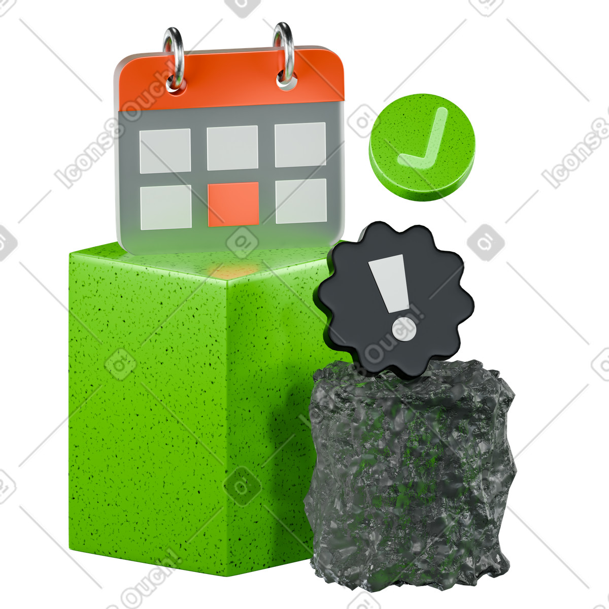 Illustration Rappel de rendez-vous du calendrier pour la gestion temps dans le style 3D Platforms à télécharger aux formats PNG, SVG