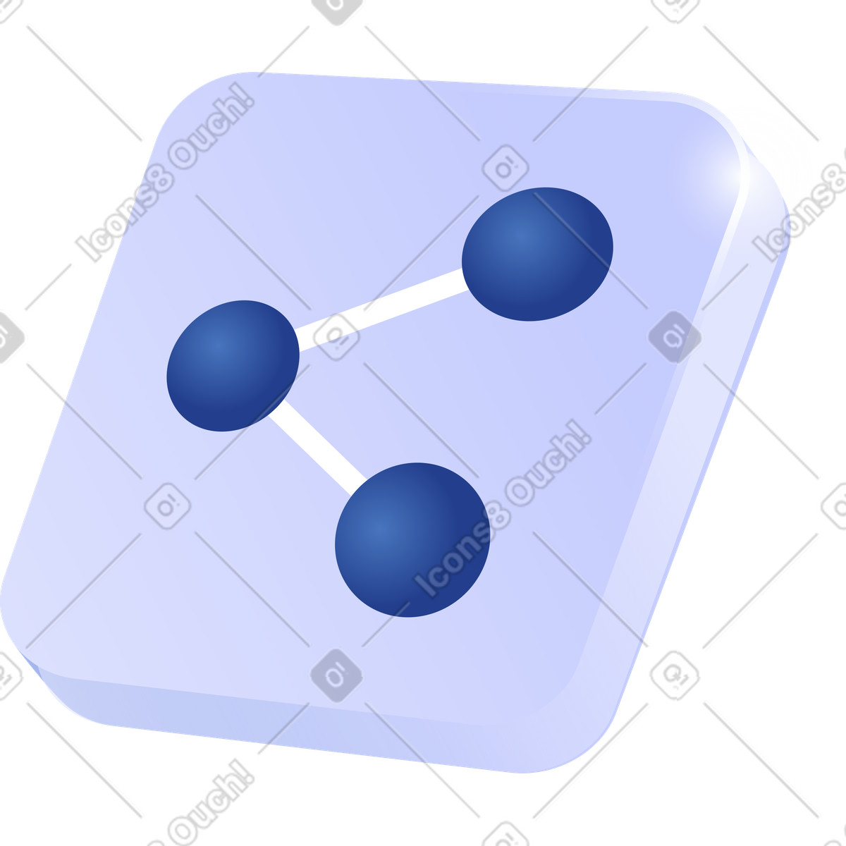 Illustration Share symbol for social media content distribution and online connectivity dans le style Quantum à télécharger aux formats PNG, SVG