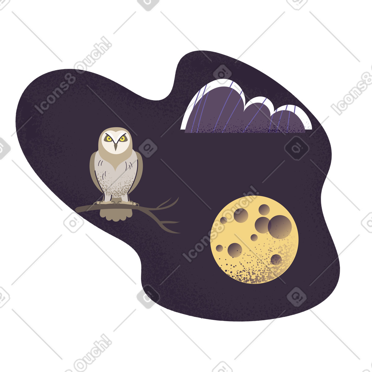 Ilustração de Vida selvagem à noite em no estilo Pale para baixar em PNG, SVG