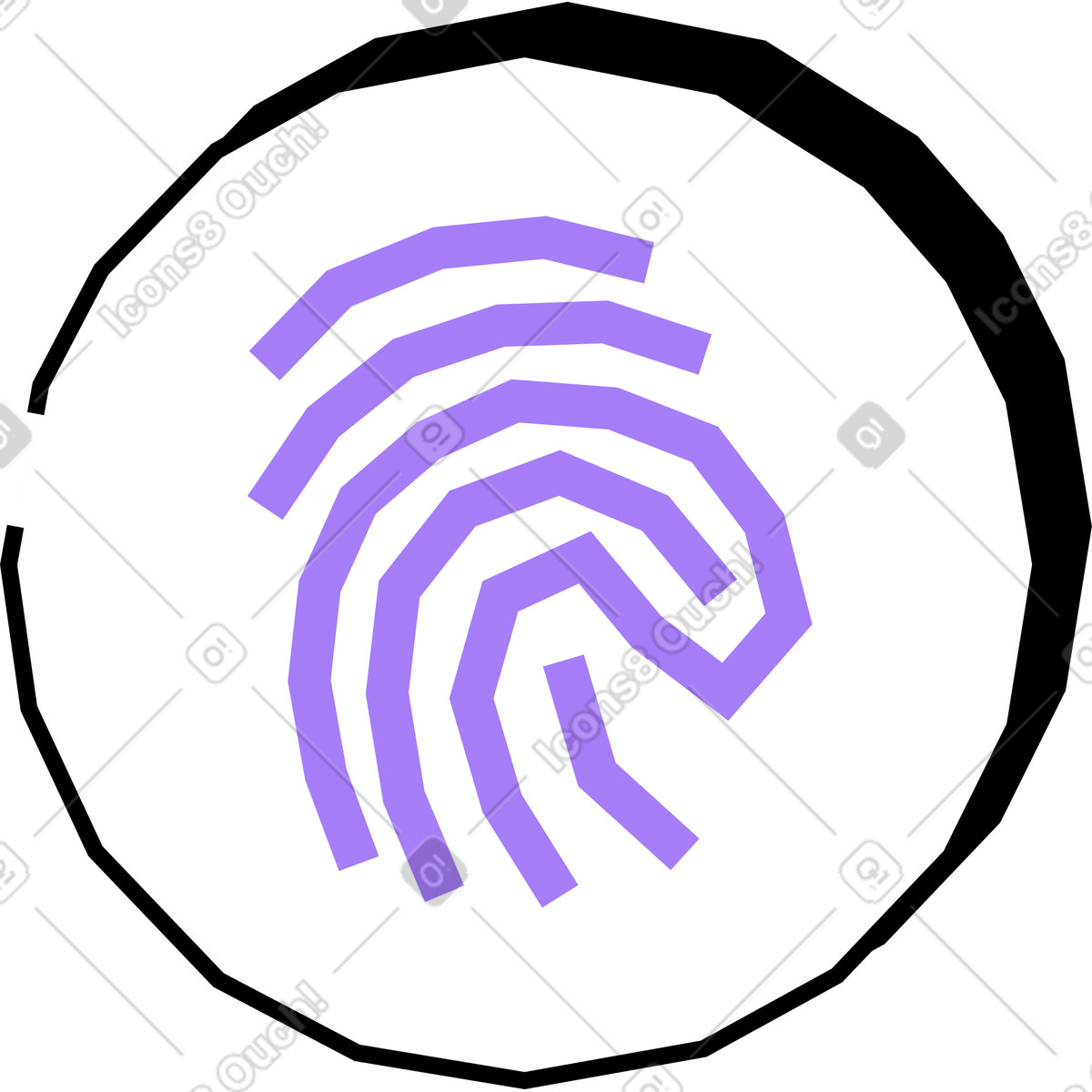 Fingerabdruck-Illustration im Amethyst-Stil als Download in PNG, SVG