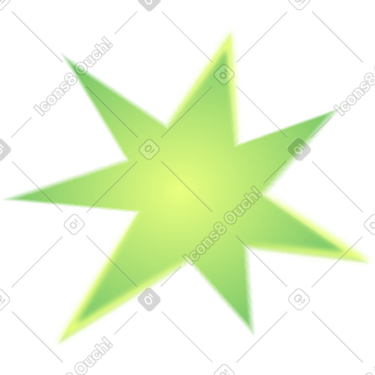 Grüner star-Illustration im Typography-Stil als Download in PNG, SVG