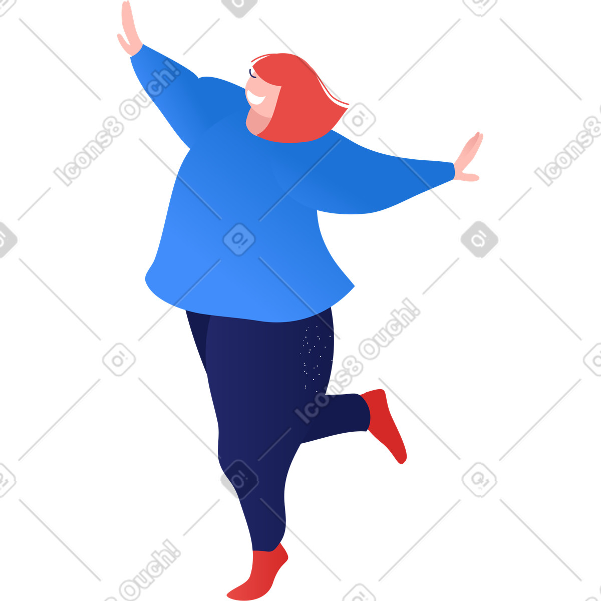 下载 Clip 风格的 女人 插画，支持 PNG、SVG 格式
