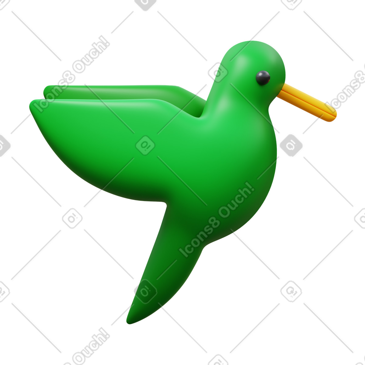 Hummingbird illustrazione animata in stile 3D Fluency scaricabile in GIF, Lottie (JSON), AE