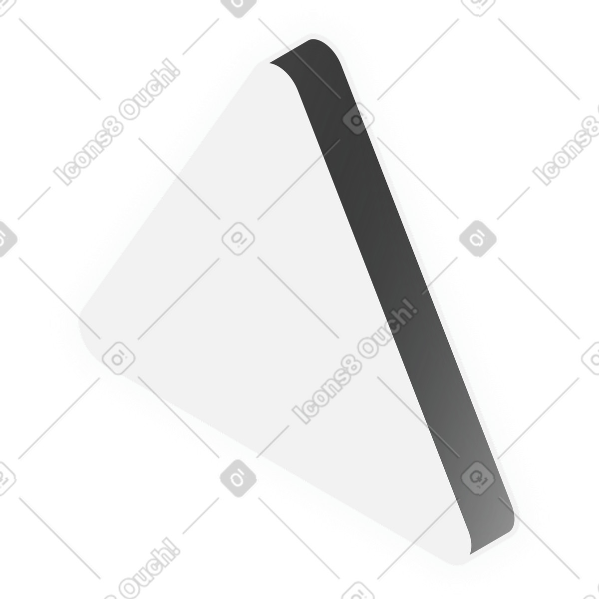 Blank warning sign triangle icon illustration in Inverse style download in PNG, SVG