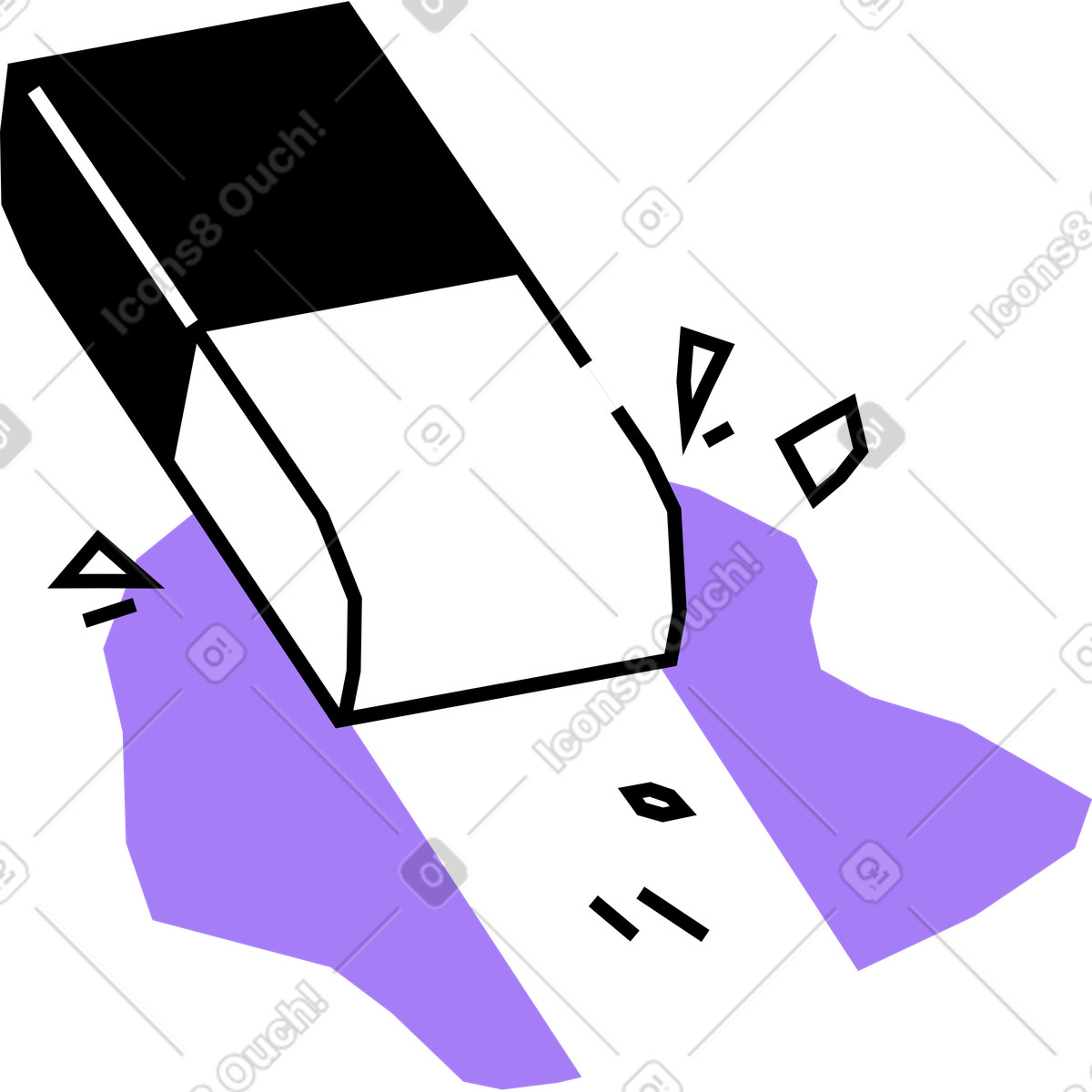 Gomma che cancella una macchia illustrazione in stile Amethyst scarica in PNG, SVG