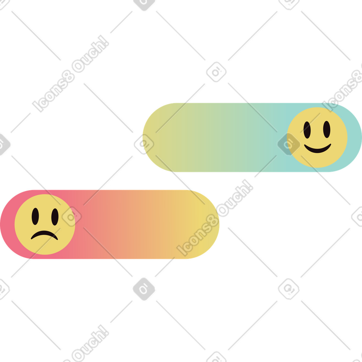 Illustration Commutateurs avec émoticônes dans le style Delight à télécharger aux formats PNG, SVG