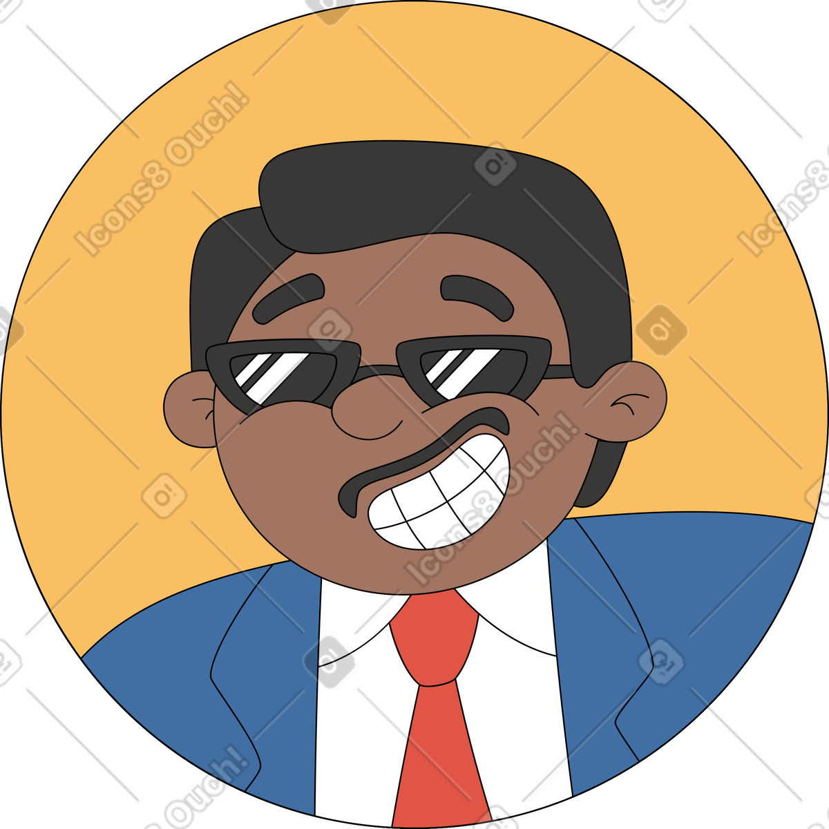 Ilustración Avatar hombre divertido en estilo Sitcom a descargar en PNG y SVG