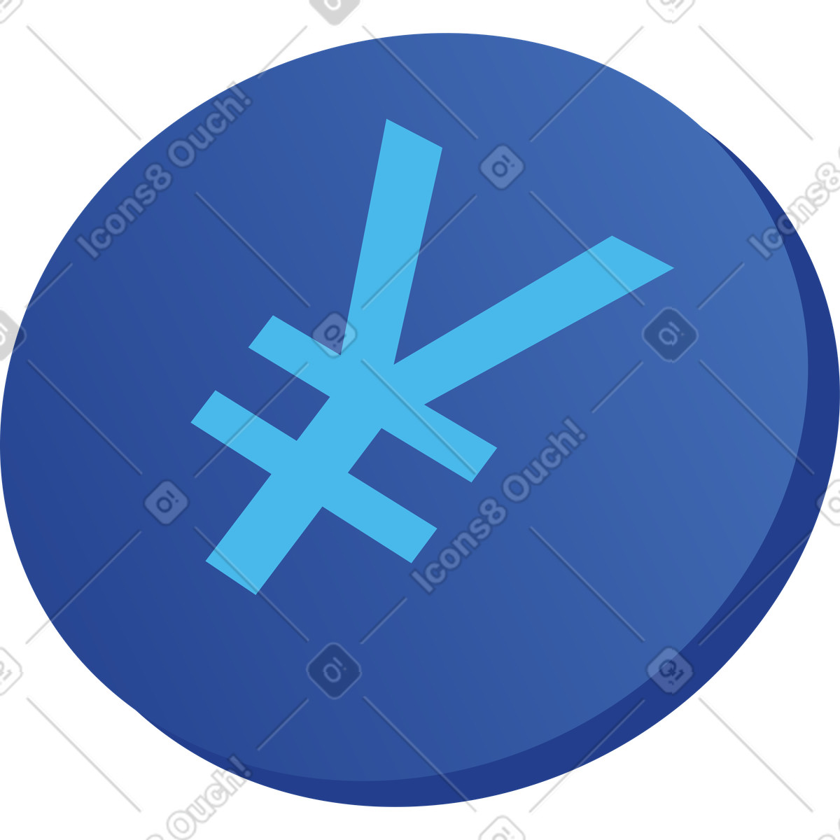 Yuan coin-Illustration im Quantum-Stil als Download in PNG, SVG