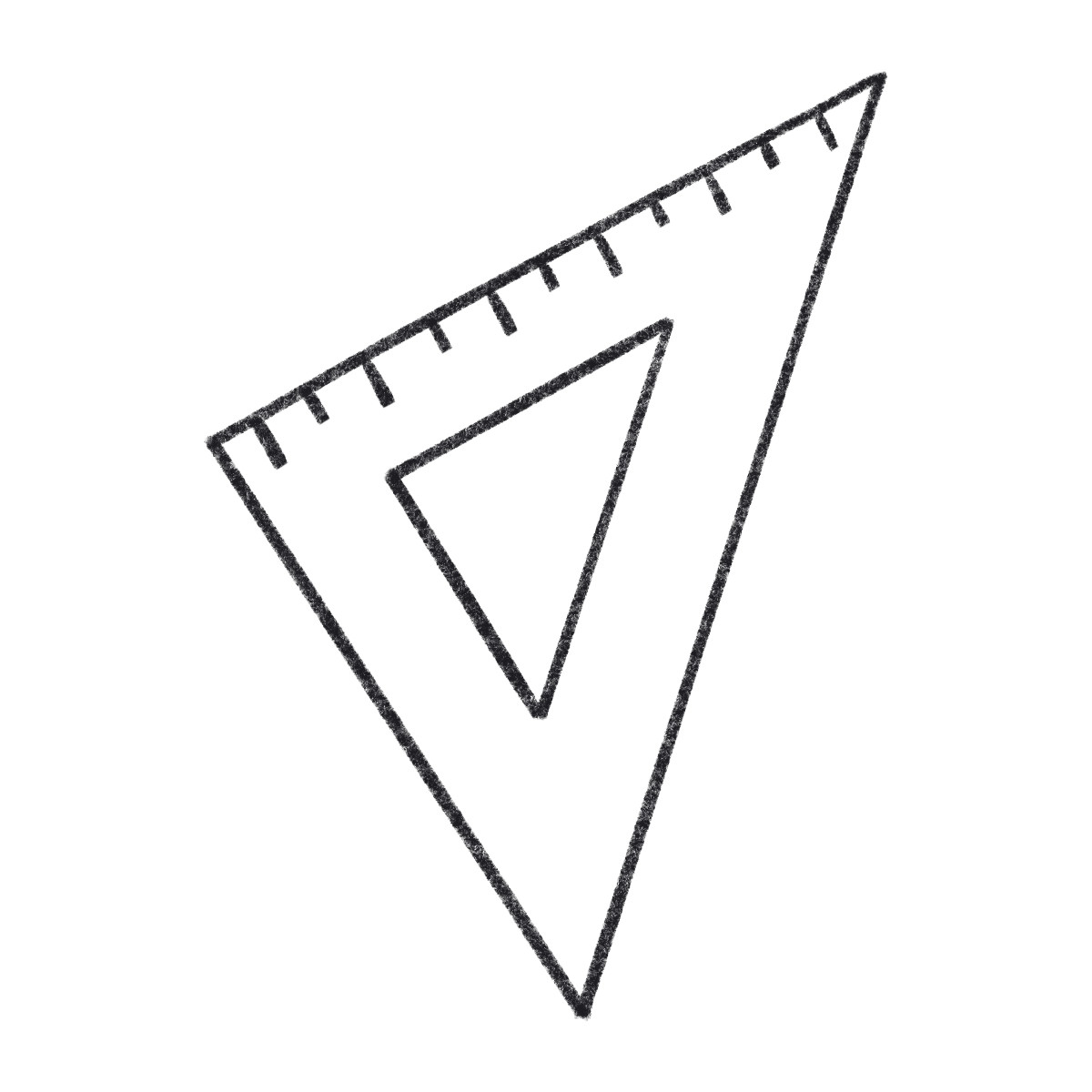 Ruler triangle illustrazione in stile Bonbon Line scarica in PNG, SVG