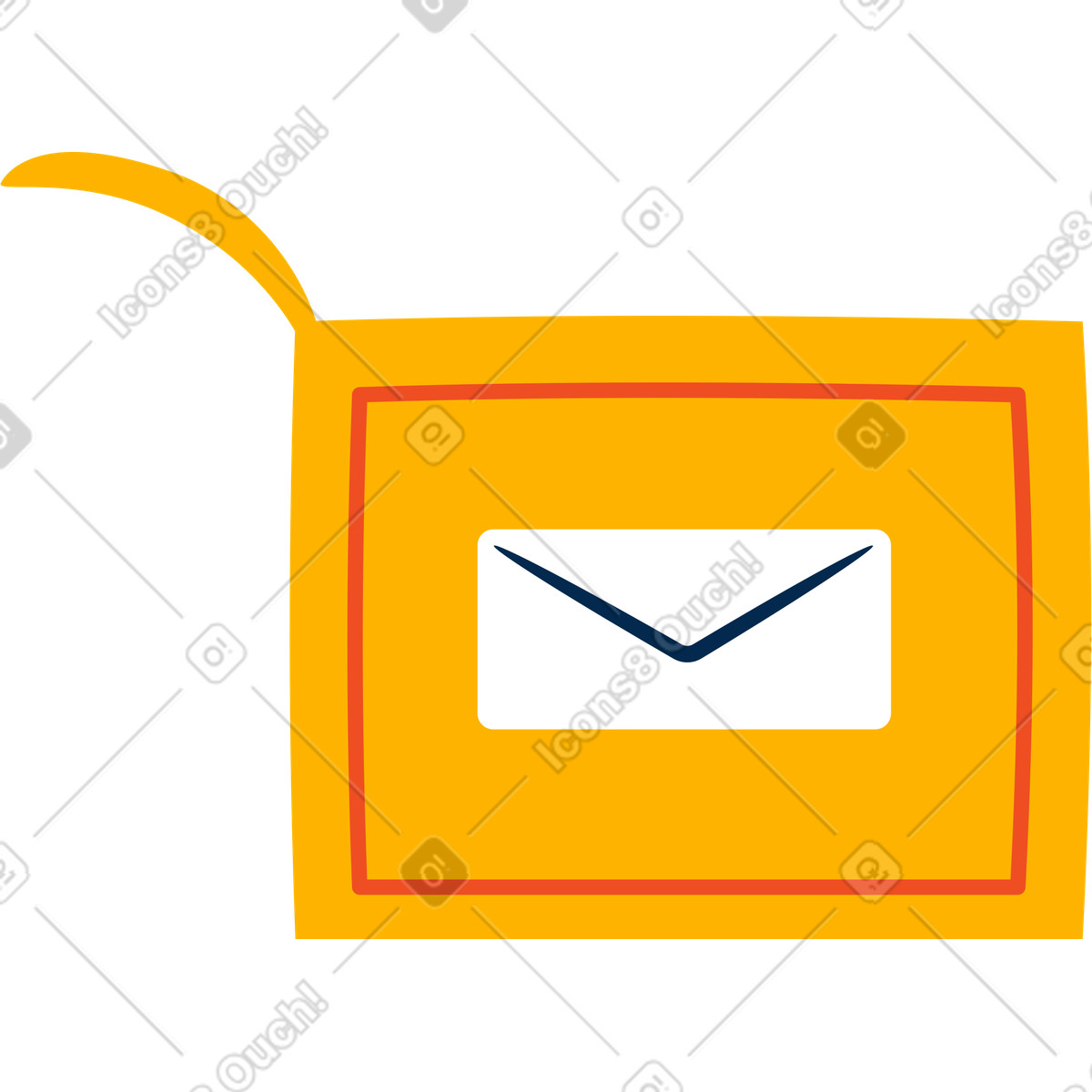Open letter box illustrazione in stile Flame scarica in PNG, SVG