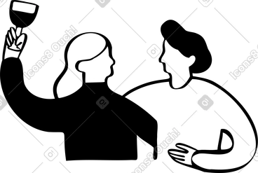 Couple sitting together PNG, SVG