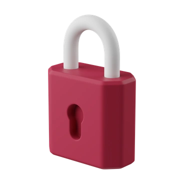 A red padlock with a white shackle - 3D Pack style illustration